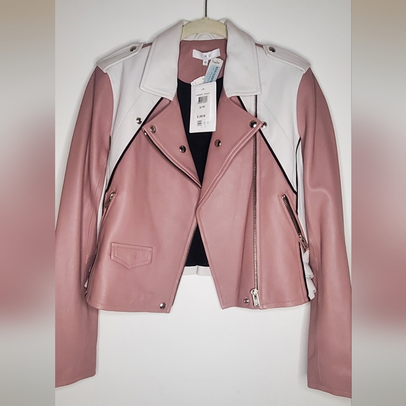 IRO Jackets & Blazers - 🔥Host Pick🔥NWT IRO women -size 42-leather moto Jacket-colorblock